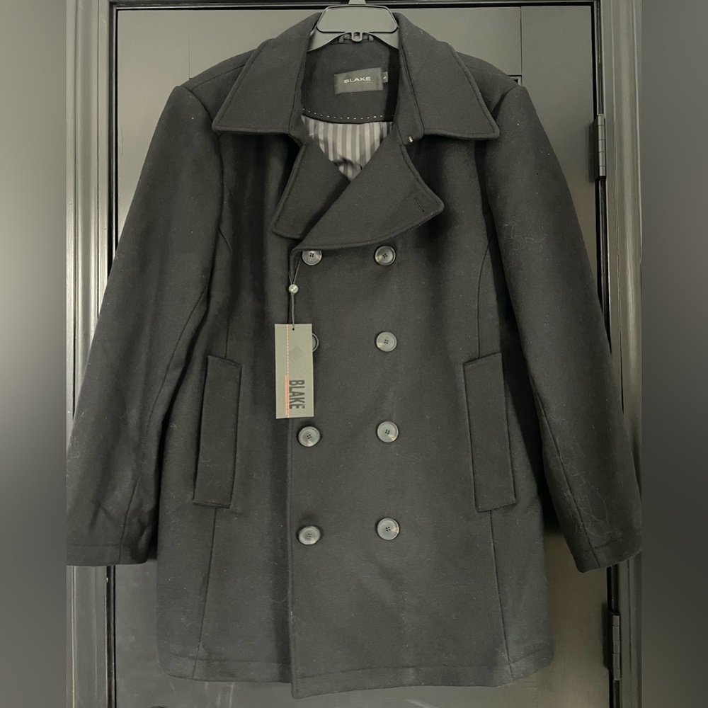 Blake Men's Black Peacoat